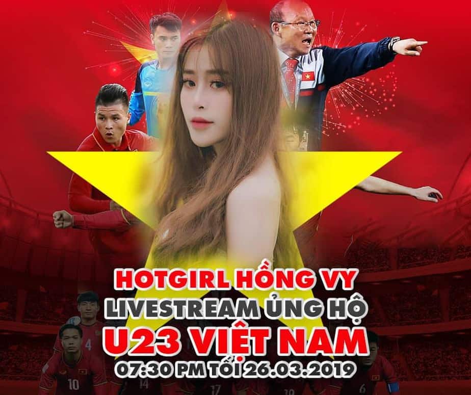 Hinh anh hotgirls VN88 livestream ung ho U23 Viet Nam - Hinh 2