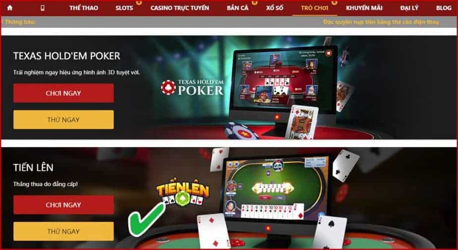 Hoan tra game tien len - Nhan thuong len den 500K